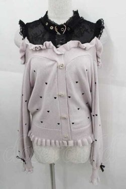 画像1: LIZ LISA / ハート刺繍肩あきレイヤードニット  ピンクＸ黒 I-25-09-11-006-LO-TO-HD-ZI
