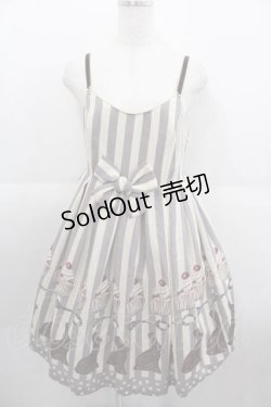 画像1: Emily Temple cute / カップケーキ&チョコウサギノースリーブワンピース  グレー I-25-09-11-056-ET-OP-HD-ZI