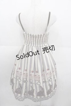 画像2: Emily Temple cute / カップケーキ&チョコウサギノースリーブワンピース  グレー I-25-09-11-056-ET-OP-HD-ZI