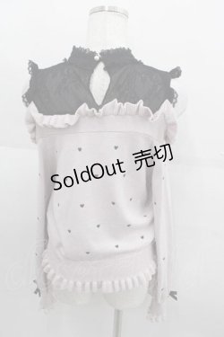 画像2: LIZ LISA / ハート刺繍肩あきレイヤードニット  ピンクX黒 I-25-09-11-006-LO-TO-HD-ZI