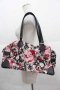 BABY,THE STARS SHINE BRIGHT / シュガーブーケ柄ボストン型BAG  黒 I-25-09-11-064-BA-BG-HD-ZI