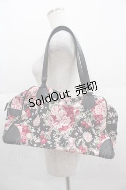 画像1: BABY,THE STARS SHINE BRIGHT / シュガーブーケ柄ボストン型BAG  黒 I-25-09-11-064-BA-BG-HD-ZI