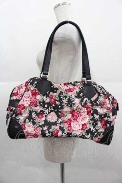 画像2: BABY,THE STARS SHINE BRIGHT / シュガーブーケ柄ボストン型BAG  黒 I-25-09-11-064-BA-BG-HD-ZI