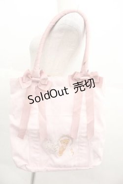 画像1: m petit by misako / ラビットベアプリントトートバッグ  ピンク I-25-09-11-067-LO-BG-HD-ZI