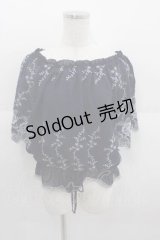 axes femme / 刺繍ブラウジングプルオーバー M ネイビー I-25-09-11-008-AX-TO-HD-ZI