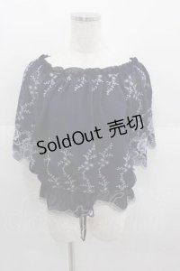 axes femme / 刺繍ブラウジングプルオーバー M ネイビー I-25-09-11-008-AX-TO-HD-ZI