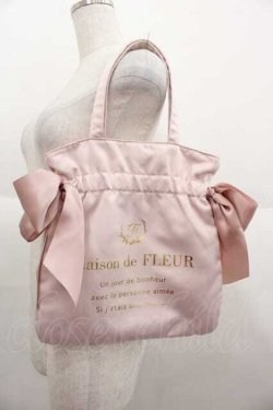 画像1: Maison de FLEUR / スモールダブルリボントートバッグ  ピンク I-25-09-11-072-LO-BG-HD-ZI