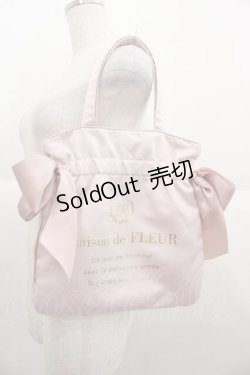 画像1: Maison de FLEUR / スモールダブルリボントートバッグ  ピンク I-25-09-11-072-LO-BG-HD-ZI
