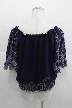 画像2: axes femme / 刺繍ブラウジングプルオーバー M ネイビー I-25-09-11-008-AX-TO-HD-ZI