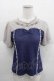 画像1: axes femme POETIQUE / マリン刺繍ビスチェ切替プルオーバー M グレー×インディゴ I-25-09-11-010-AX-TO-HD-ZI (1)