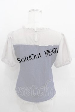 画像2: axes femme POETIQUE / マリン刺繍ビスチェ切替プルオーバー M グレー×インディゴ I-25-09-11-010-AX-TO-HD-ZI