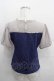 画像2: axes femme POETIQUE / マリン刺繍ビスチェ切替プルオーバー M グレー×インディゴ I-25-09-11-010-AX-TO-HD-ZI (2)