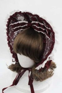BABY,THE STARS SHINE BRIGHT / Ribbon Couture Paletteボンネット  ワイン I-25-09-11-093-BA-ZA-HD-ZI