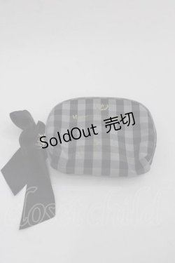 画像1: Maison de FLEUR / ギンガムチェッククロミポーチ  黒 I-25-09-11-107-LO-ZA-HD-ZI