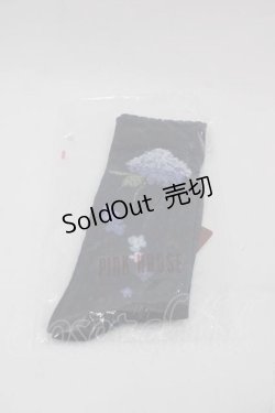 画像1: PINK HOUSE / あじさいモチーフソックス  ネイビー I-25-09-11-117-LO-ZA-HD-ZI