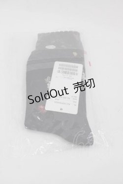 画像2: PINK HOUSE / 野ばらとチェリー柄ソックス  黒 I-25-09-11-119-LO-ZA-HD-ZI