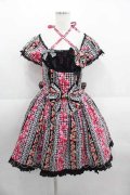 Angelic Pretty / スウィートリボンストロベリーワンピース  黒 I-25-09-11-015-AP-OP-HD-ZI