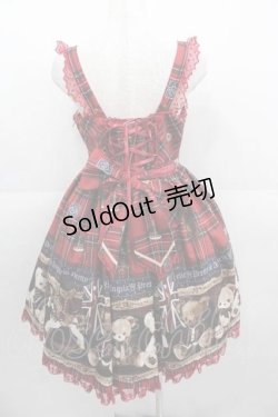 画像2: Angelic Pretty / British Bearジャンパースカートセット ジャンパースカート単品  赤 I-25-09-11-016-AP-OP-HD-ZI