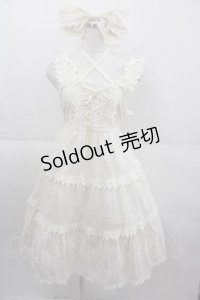 BABY,THE STARS SHINE BRIGHT / からみ3段ティアードジャンパースカート＆カチューシャ  生成り I-25-09-11-019-BA-OP-HD-ZI