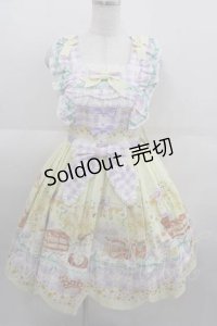 BABY,THE STARS SHINE BRIGHT / Bee My Sweet Honey柄スカラップジャンパースカート  ラベンダー I-25-09-11-021-BA-OP-HD-ZI