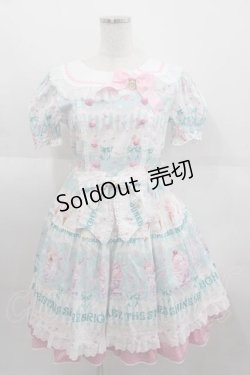 画像1: BABY,THE STARS SHINE BRIGHT / Sweetheart Parfaiteria柄ワンピース  サックス I-25-09-11-022-BA-OP-HD-ZI