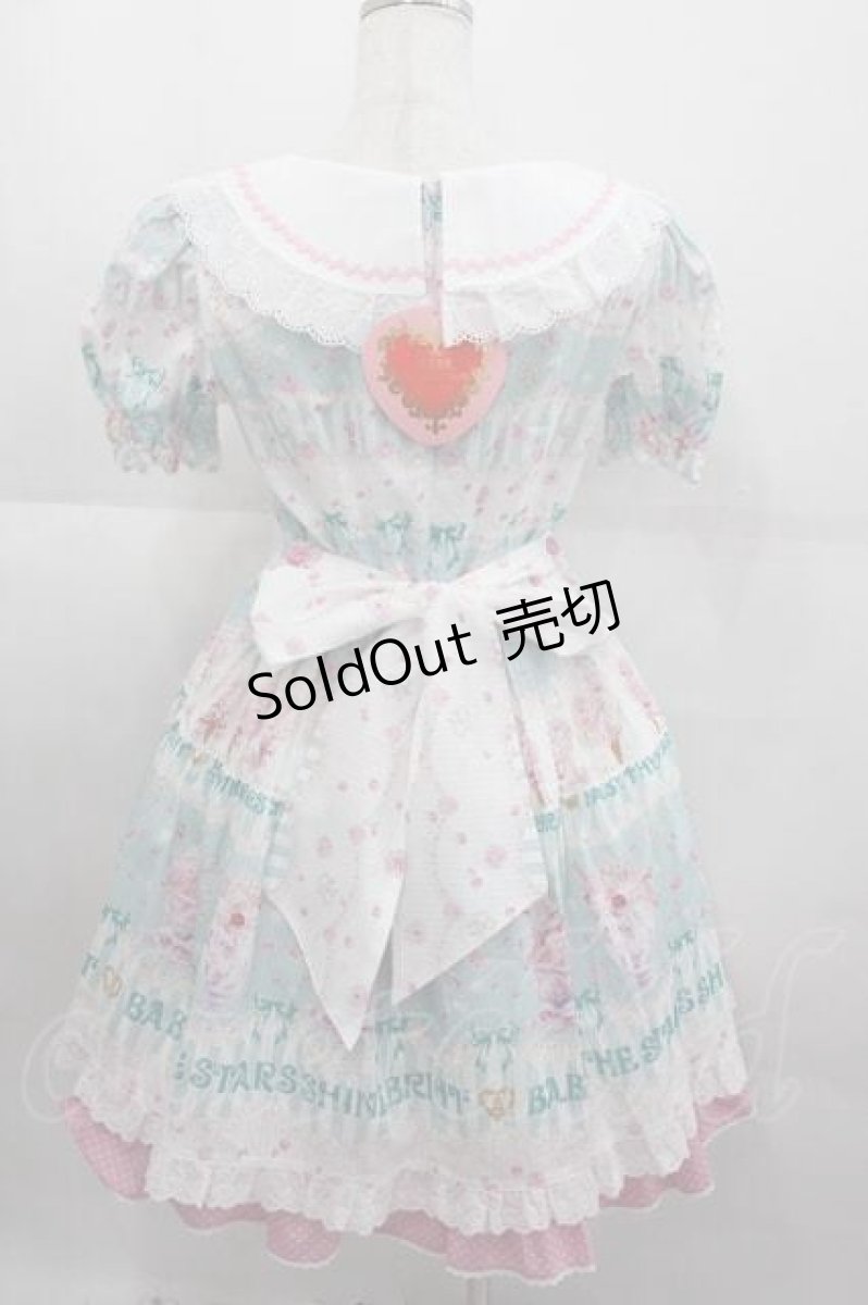 画像2: BABY,THE STARS SHINE BRIGHT / Sweetheart Parfaiteria柄ワンピース  サックス I-25-09-11-022-BA-OP-HD-ZI (2)