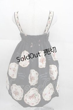 画像2: Innocent World / ストロベリープレートハイウエストジャンパースカート M クロ×キナリ I-25-09-11-023-IW-OP-HD-ZI