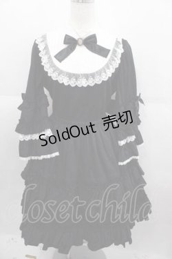 画像1: Pina sweetcollection / ドール姫袖ワンピース  黒 I-25-09-11-024-LO-OP-HD-ZI