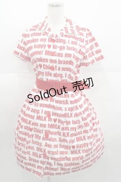 画像1: MILK / Messageワンピース  レッドプリント I-25-09-11-025-ML-OP-HD-ZI