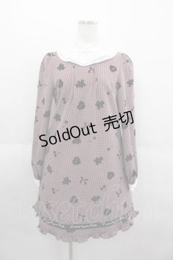 画像1: Ank Rouge / フロッキープリント&チェックワンピース  赤X白チェックX黒 I-25-09-11-027-CA-OP-HD-ZI