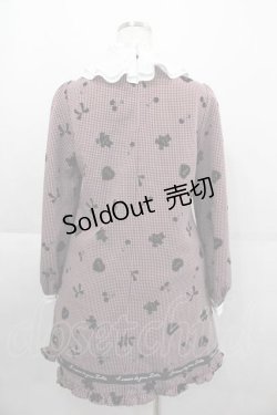 画像2: Ank Rouge / フロッキープリント&チェックワンピース  赤X白チェックX黒 I-25-09-11-027-CA-OP-HD-ZI