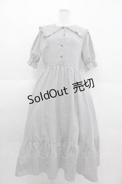 画像1: m petit by misako / ギンガムチェックワンピース L 黒X白 I-25-09-11-033-LO-OP-HD-ZI