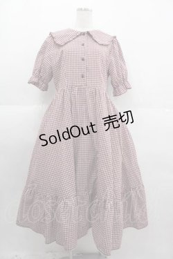 画像1: m petit by misako / ギンガムチェックワンピース L 赤チェック I-25-09-11-034-LO-OP-HD-ZI