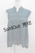 axes femme / 胸元レースノースリブラウス M グリーン I-25-09-11-004-AX-BL-HD-ZI