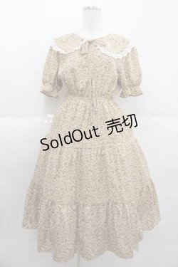 画像1: axes femme POETIQUE / ビッグ襟花柄ワンピース M イエロー I-25-09-11-035-AX-OP-HD-ZI