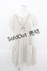 axes femme / V字ブレード&シフォン袖チュニック M ベージュ I-25-09-11-038-AX-TO-HD-ZI