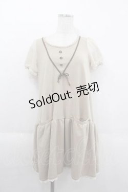 画像1: axes femme / V字ブレード&シフォン袖チュニック M ベージュ I-25-09-11-038-AX-TO-HD-ZI