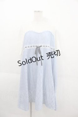 画像1: axes femme POETIQUE / ビスチェ風半袖ワンピース  サックス I-25-09-11-039-AX-OP-HD-ZI