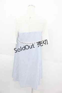 画像2: axes femme POETIQUE / ビスチェ風半袖ワンピース  サックス I-25-09-11-039-AX-OP-HD-ZI