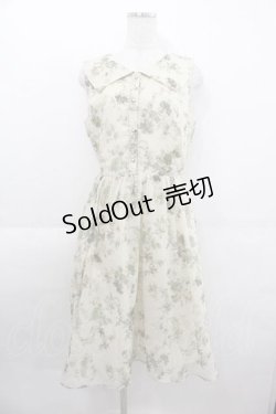 画像1: axes femme / 花柄セーラーワンピース M グリーン I-25-09-11-041-AX-OP-HD-ZI