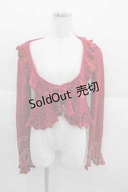 画像1: BABY,THE STARS SHINE BRIGHT / Petitスカラップ透かし編みボレロ  赤 I-25-09-11-005-BA-TO-HD-ZI