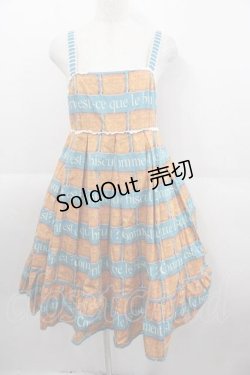 画像1: Emily Temple cute / ビスケットリボンブローチ付きノースリーブワンピース  ブルー I-25-09-11-048-ET-OP-HD-ZI