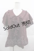 【SALE】PINK HOUSE / レースフリル半袖ブラウス  バーガンディ I-25-09-13-045-LO-BL-HD-ZT453