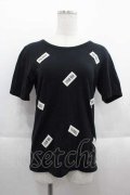 PINK HOUSE / ロゴワッペン半袖Tシャツ M ブラック I-25-09-13-046-LO-TS-HD-ZI
