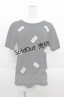 画像1: 【SALE】PINK HOUSE / ロゴワッペン半袖Tシャツ M ブラック I-25-09-13-046-LO-TS-HD-ZT077