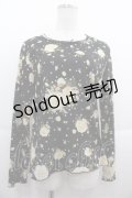 PINK HOUSE / 薔薇総柄長袖Tシャツ L ブラック I-25-09-13-053-LO-TS-HD-ZT191