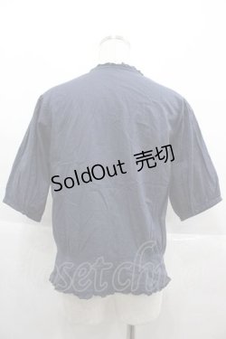 画像2: PINK HOUSE / 半袖フリルブラウス  ネイビー I-25-09-13-054-LO-BL-HD-ZT193