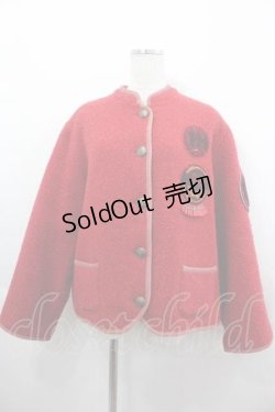 画像1: PINK HOUSE / 丸ワッペン付きマオカラージャケット  レッド I-25-09-13-067-LO-JA-HD-ZI