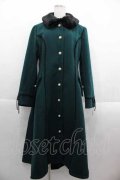 axes femme / ファー襟フィッシュテールコート M ダークグリーン I-25-09-13-068-AX-CO-HD-ZI