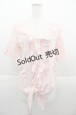 画像1: LIZ LISA / レース半袖ブラウス  ピンク I-25-09-13-008-LO-BL-HD-ZT198